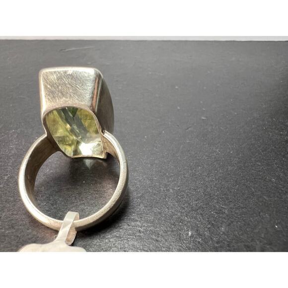 NEW cushion cut Prasiolite sterling silver ring size 7 - Picture 9 of 11